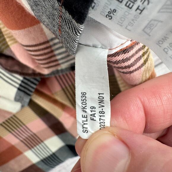 Madewell Classic Ex-Boyfriend Button Down Shirt Womens Small Pink Brown Gray - Picture 8 of 10